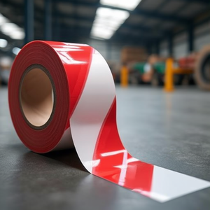 Ruban de signalisation Take U, rouge et blanc rayé, adhésif, 50 mm x 100 m, ruban de barrière de sécurité - Product Image 3