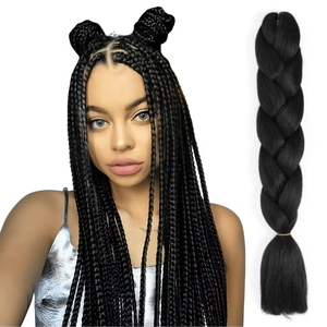 Trenzas Jumbo sintéticas grandes de alta temperatura para mujer, extensiones de cabello de ganchillo de trama única colorida, trenzas Twist Box - Product Image 1