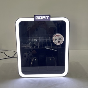 LED Display <b>Cabinet</b> with Tiered Plastic Shelves for Tobacco Product Showcase <b>Lockable</b> Countertop Acrylic Two-Layer Smoke Rack - Product Image 2