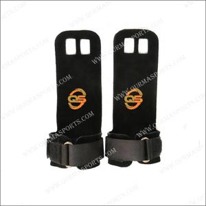 Empuñadura de cuero de 2 orificios para entrenamiento de fuerza que salva los dedos de la tensión - Product Image 5