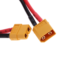Câble adaptateur XT60 mâle-femelle avec gaine en silicone, conducteur en cuivre pur, longueur 500 mm, 220 V, alimentation batterie lithium SYK