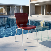 Chaises de conférence empilables en métal et plastique avec trous de ventilation pour bureau ou salle de classe européenne, couleurs personnalisées