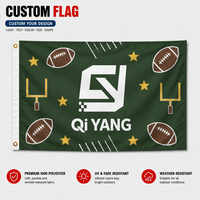 Drapeau promotionnel personnalisé en polyester durable, imprimé numériquement, écologique, pour événements intérieurs/extérieurs et jours de match