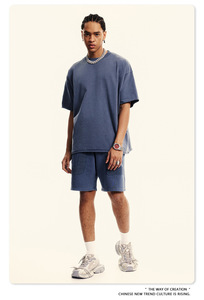 Camiseta de ropa de calle de algodón, camiseta de hombro caído de gran tamaño, camiseta de peso pesado con estampado personalizado de alta calidad para hombres - Product Image 4