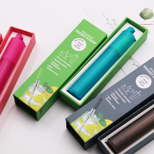 Juego de Viaje Ecológico Personalizado Hongda con Logotipo Gratuito, Nuevo Juego de Pajitas Retráctiles Plegables de Acero Inoxidable 304 en Color Oro Rosa, Estilo Moderno - Product Image 3