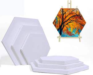 Ensemble de cadres de <span class=keywords><strong>toile</strong></span> <span class=keywords><strong>vierge</strong></span> en bois de pin hexagonal assemblé, 100% coton, apprêté, pour étudiants, artistes, peintres amateurs - Product Image 2