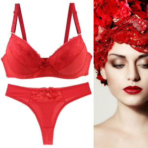 Conjunto <span class=keywords><strong>de</strong></span> Lencería Sexy Rojo <span class=keywords><strong>de</strong></span> Encaje <span class=keywords><strong>para</strong></span> Mujer, Talla Grande, con Push-Up y Copa Delgada, Estilo Gótico, <span class=keywords><strong>para</strong></span> Comercio Exterior - Product Image 6