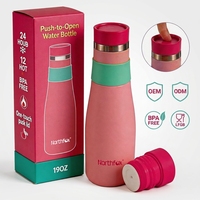 Termo Ecológico de Acero Inoxidable 304 de 500 ml, Botella Térmica Aislada de Doble Capa, Portátil, para Campismo y Senderismo al Aire Libre
