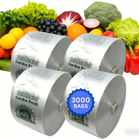 Sacs personnalisés transparents en PE pour produits frais, recyclables, réutilisables, épaissis, pour stockage alimentaire, emballage de produits frais, avec soufflet latéral pour supermarché