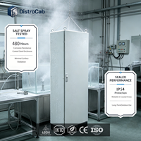 Armoire extérieure en acier inoxydable résistante aux chocs L CE IP54 IK10, boîtier personnalisé pour machine CNC, usine DistroCab PS-DS