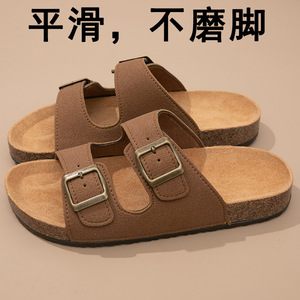 รองเท้าแตะหนังรัดส้นแบบเปิด PVC ระบายอากาศสำหรับฤดูร้อนใหม่ สไตล์ Birkenstock พื้นเรียบสำหรับผู้หญิง รองเท้าสวมแบบส้นหนา เหมาะสำหรับใส่กลางแจ้ง - Product Image 2