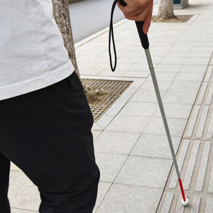 Aluminum Alloy White Cane 125cm 135cm Telescopic Foldable Non Slip Handle Portable Outdoor Walking Aid - Product Image 1