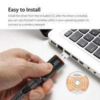 Adaptateur Wi-Fi USB Veggieg pour PC de Bureau, AC1300Mbps, Clé Wi-Fi Double Bande USB 3.0 avec Antenne Haut Gain 2.4GHz/5GHz