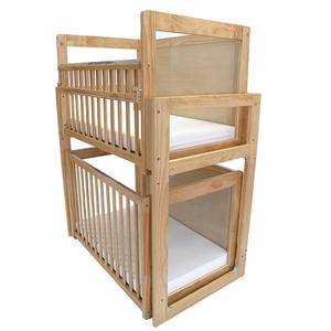 Juego de literas de madera para preescolar, ruedas de cuna de dos pisos Montessori, para guardería, dormitorio, comedor, extraíble - Product Image 2