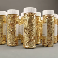 2g/Bouteille de paillettes de feuilles d'or de luxe pour gâteaux, pâtisseries, desserts, garnitures et décorations pour la Saint-Valentin, fournitures de pâtisserie