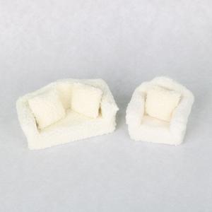 Lindo Sofá de Peluche de Simulación para Casa de Muñecas con Almohada, Mueble en Miniatura, Juguete de Casa de Juegos, Decoración DIY, Regalo para Niños - Product Image 1