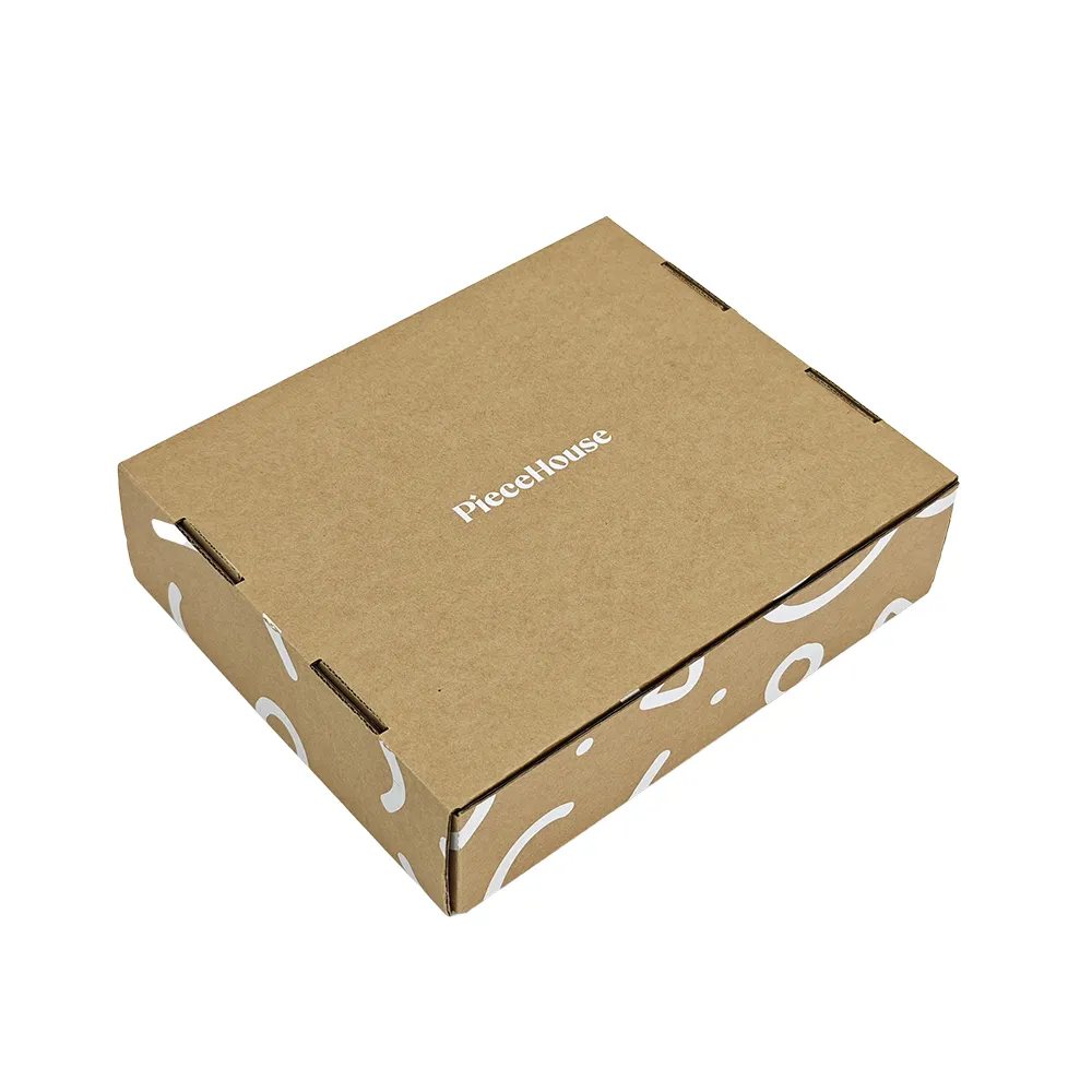Scatola di carta per caramelle ondulata personalizzata con inchiostro di soia scatola di cartone scatola di carta kraft con coperchi di plastica scatola postale
