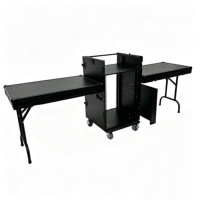 Estuche de Transporte con Ruedas Desmontable de 14U para Montaje en Rack, IP67 Impermeable, para Amplificador, 2 Puertas Fusionables, Cierres de Seguridad, 2 DJ, OEM/ODM
