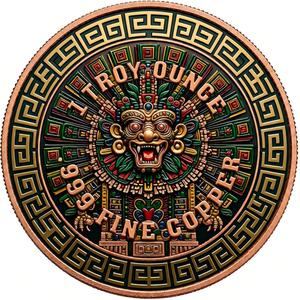 MEXIQUE ETERNO Pièce de monnaie en cuivre colorée de 1 once, déesse aztèque « <span class=keywords><strong>La</strong></span> chute des dieux », médaille de collection Mexique Eterno - Product Image 3