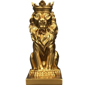 Scandinavian Modern Handmade Eco-friendly Lion Resin Figurine <strong>Christmas</strong> Home Decor Animal <strong>Artwork</strong> - Product Image 1