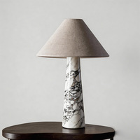 Lampe de table moderne en marbre avec abat-jour en tissu, lampe de chevet nordique décorative pour chambre à coucher et salon