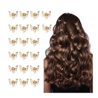 20 pinces à cheveux mini papillon dorées en métal ajourées, style doux et élégant, texture simple et raffinée