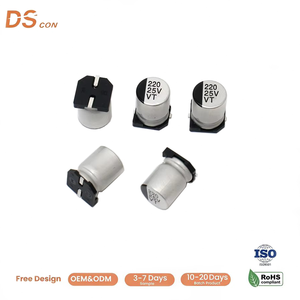 Condensador Electrolítico <span class=keywords><strong>de</strong></span> Aluminio SMD <span class=keywords><strong>de</strong></span> 25V 220uF, Tipo <span class=keywords><strong>de</strong></span> Chip V, 8x10.5mm, 105 ℃   Directo <span class=keywords><strong>de</strong></span> Fábrica: Placa <span class=keywords><strong>de</strong></span> Ensamblaje SMT Automatizada - Product Image 1