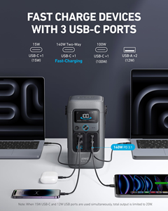 สถานีไฟฟ้าพกพา Anker SOLIX C200 DC ความจุ 192Wh กำลังไฟ 200W แบตเตอรี่ LiFePO4 พร้อมพอร์ต USB C ชาร์จเร็ว 140W สำหรับการตั้งแคมป์กลางแจ้ง - Product Image 3