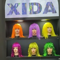 Perruque fluorescente amusante pour fête, vacances, bal de promo, déguisement