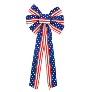 Cinta de arpillera Patriótica con cable, cinta de yute con patrón de bandera de EE. UU., para regalo del 4 de julio - Product Image 5