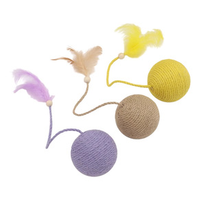 Hoopet Long Rope Ball Extra Large Durable avec plumes pour chat, jouet à mâcher - Product Image 5