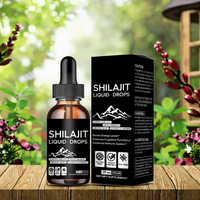 Gouttes liquides Shilajit de l'Himalaya pur Fabrication de gouttes minérales de trace d'acide fulvique biodisponible pour adultes pas pour les femmes enceintes