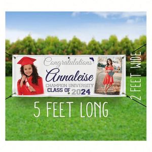 Personalized Graduation 2025 Vinyl <b>Banner</b> Printing Custom School Colors Photo Yard Signs Graduation Favors - Product Image 1