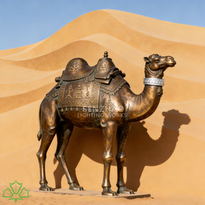 รูปปั้นม้าอูฐโบราณสีบรอนซ์เซินเจา งานประติมากรรมสัตว์สมจริงสำหรับตกแต่งภูมิทัศน์และจัดแสดงเชิงพาณิชย์ - Product Image 2