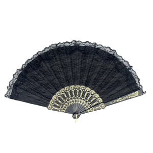 Ventaglio in plastica intagliata con motivi floreali-elegante Fan del Flamenco per decorazioni per le vacanze-dimensioni e colore personalizzabili - Product Image 1