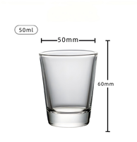 Verre à shot transparent à fond épais de 50 ml, avec logo personnalisé, petit verre pour bar, whisky, tequila