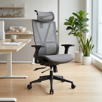Chaise de bureau ergonomique moderne entièrement en mesh avec accoudoirs réglables 4D, support lombaire, appui-tête 3D réglable et réglage de la hauteur pivotant