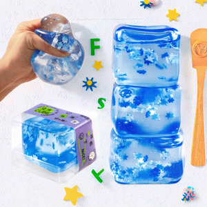 3.5CM Clear Water Cube Squeeze Toy Snowflake Sensory Fidget Toy Slow Rise TPR Maltose Material Anxiety Relief <b>Squishy</b> Toy - Product Image 2