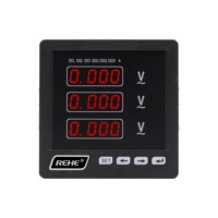 REHE Meter Tegangan Digital LED Tiga Fase, Voltmeter Digital AC380V LED 72*72Mm