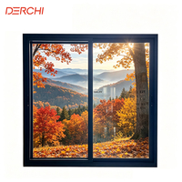 DERCHI Design moderne Marque américaine Fenêtres insonorisées à double vitrage en aluminium Fenêtres coulissantes à cadre horizontal mince bon marché
