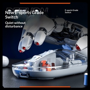 Custom New Transparent <b>Wireless</b> <b>Mouse</b>, <b>Rechargeable</b> Tri-mode <b>Mouse</b>, Portable Office Gift <b>Mice</b> Ready Stock - Product Image 5