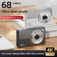 Appareil photo numérique de haute qualité avec écran IPS de 2,88 pouces, zoom numérique 16X, WIFI, double caméra 4K, zoom optique 68MP, avec carte SD de 32 Go