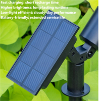 Solar-Gartenleuchte, Rasenleuchte, Solarstrahler, ABS, polykristallin, IP65, wasserdicht, 800 mAh, mit 120 Grad verstellbarer Neigung für Wege