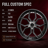 Jantes forgées grises Twin-V 3 pièces 21x11 5x120 ET30 6061 T6 personnalisées à déport profond pour Dodge