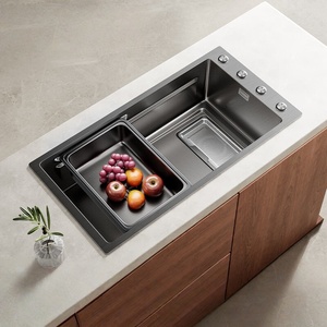 Modern luxury kitchen sink stainless steel <b>vegetable</b> sink integrated basin <b>vegetable</b> sink thickened sink - Product Image 2