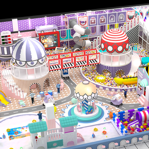 Patio de juegos interior temático infantil multidiversión de alta calidad personalizado de 200 ㎡ con múltiples toboganes grandes para niños tobogán interior - Product Image 1