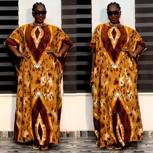 Abito Dashiki Casual da Donna 2026 in Stile <span class=keywords><strong>Etnico</strong></span> <span class=keywords><strong>Africano</strong></span>, a Maniche Corte, con Pizzo, Stampa Colorblock, Vestibilità Ampia e Taglie Forti - Product Image 2