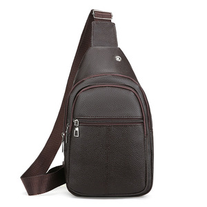 Bolso de Pecho para Hombre LJD203, Gran Capacidad, Textura PU, Color Sólido Negro/Marrón, Estilo Casual para el Día a Día, Primavera 2026 - Product Image 5