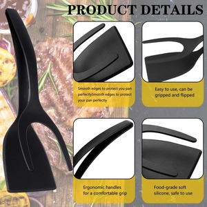 Nueva Espátula 2 en 1 con Pinzas para Voltear Huevos, Espátula de Nylon con Revestimiento Antiadherente para Hacer Panqueques, Pescado, Tostadas Francesas y Omelets - Product Image 6