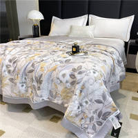 Ensemble de literie en viscose de bambou antibactérien naturel, imprimé floral, respirant, rafraîchissant, drap, housse de couette, taie d'oreiller
